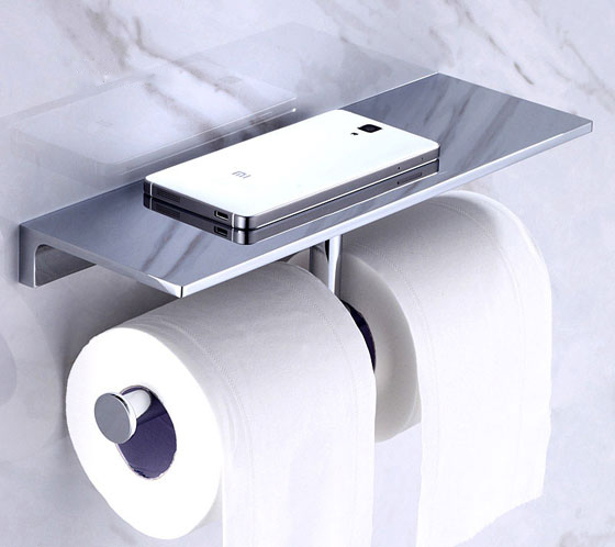 double toilet paper holder