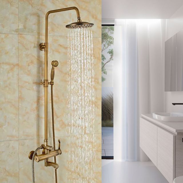 antique brass shower systems