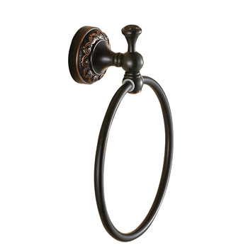 Vintage Black Oil-Rubbed Bronze Rustic Towel Ring
