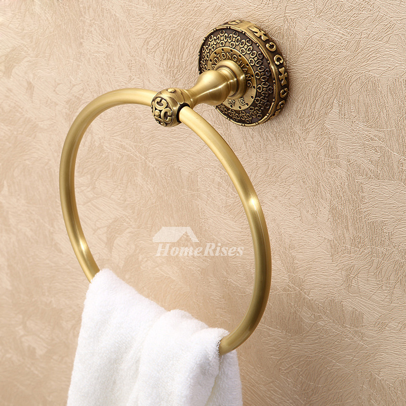 Antique Bronze Golden Vintage Towel Ring Bathroom