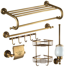 vintage Golden Antique Brass Bathroom Accessories Sets