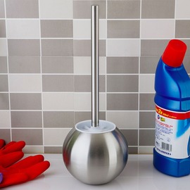 Silver Brushed modern Toilet Brush Holder