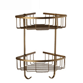 Golden Antique Brass vintage Bathroom Shelves