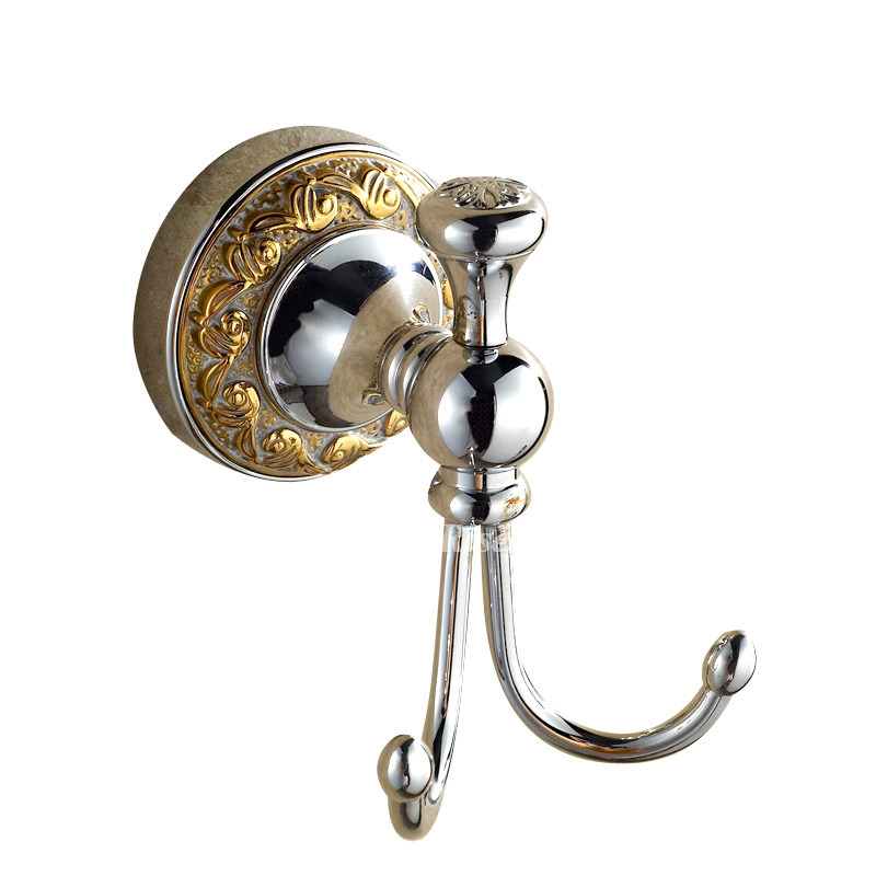 Silver vintage Chrome Robe Hooks Brass Wall Mount