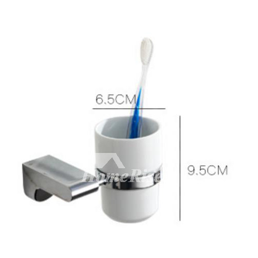 Chrome modern Silver Toothbrush Holder Ceramic