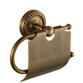 MZ Carved Brushed Antique Wall Mounted Brass Toilet Paper Holder
