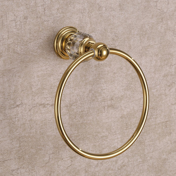 Polished Brass Golden vintage Towel Ring Bathroom