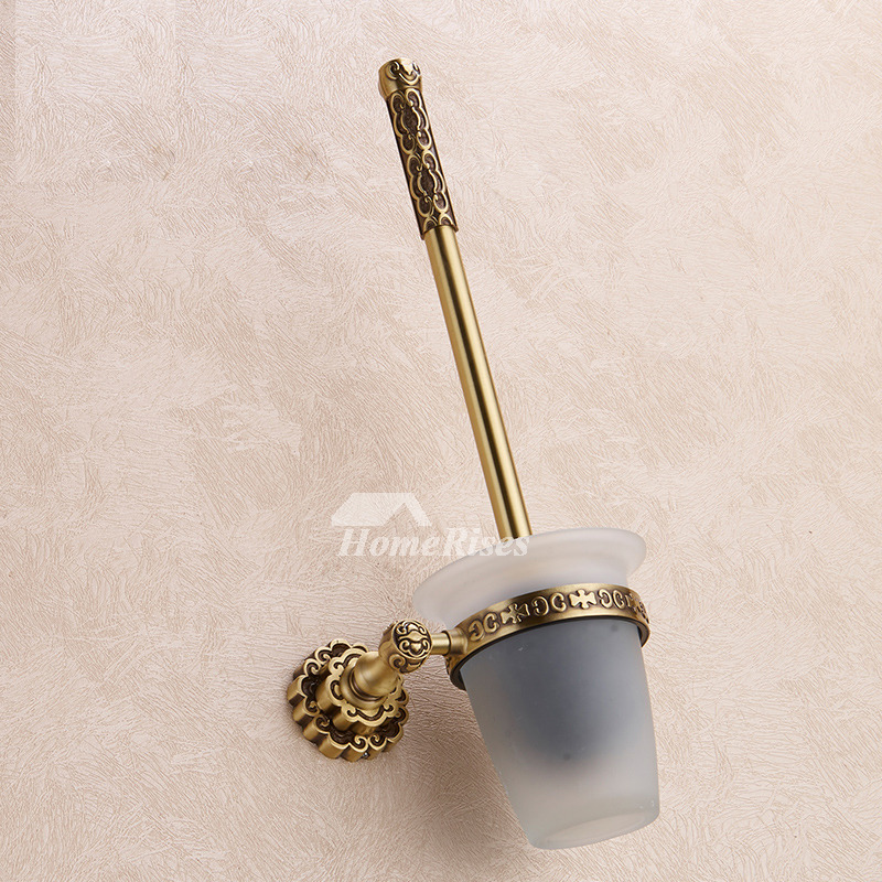 Golden Bronze antique Toilet Brush Holder Bathroom