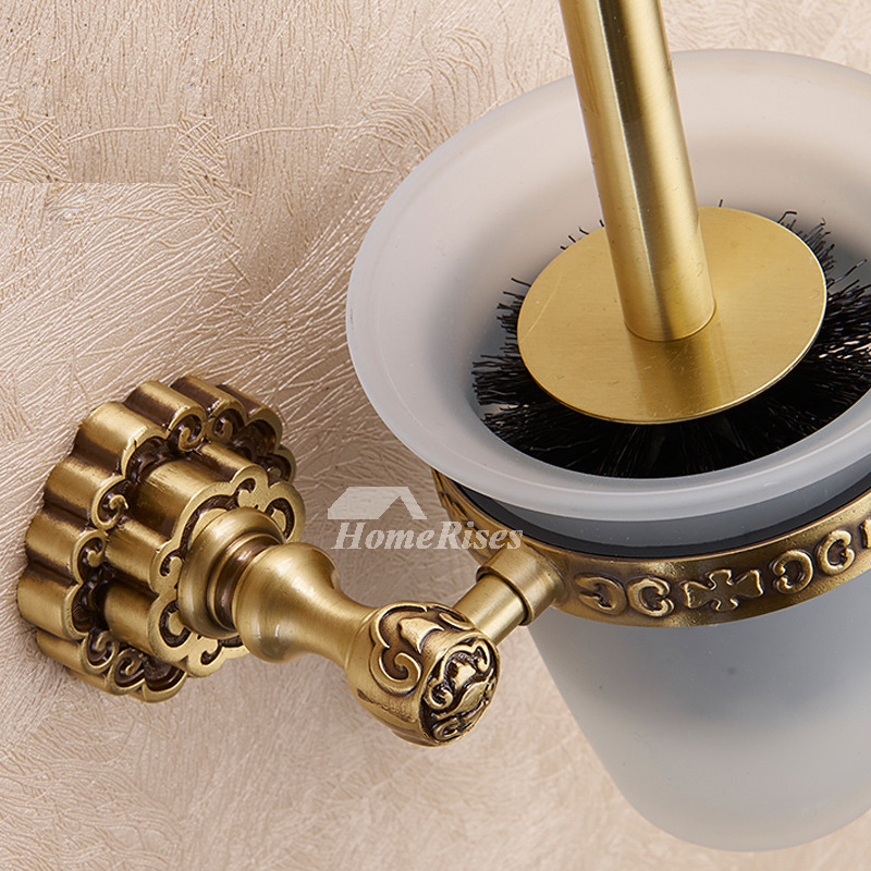 Golden Bronze antique Toilet Brush Holder Bathroom