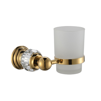 Polished Brass Golden Vintage Toothbrush Holder Double Cup Rose Gold Bathroom Modern