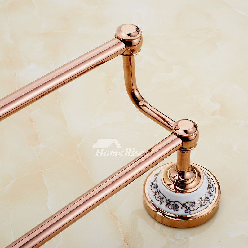 Antique Rose Gold Towel Bars Double Layer Bathroom