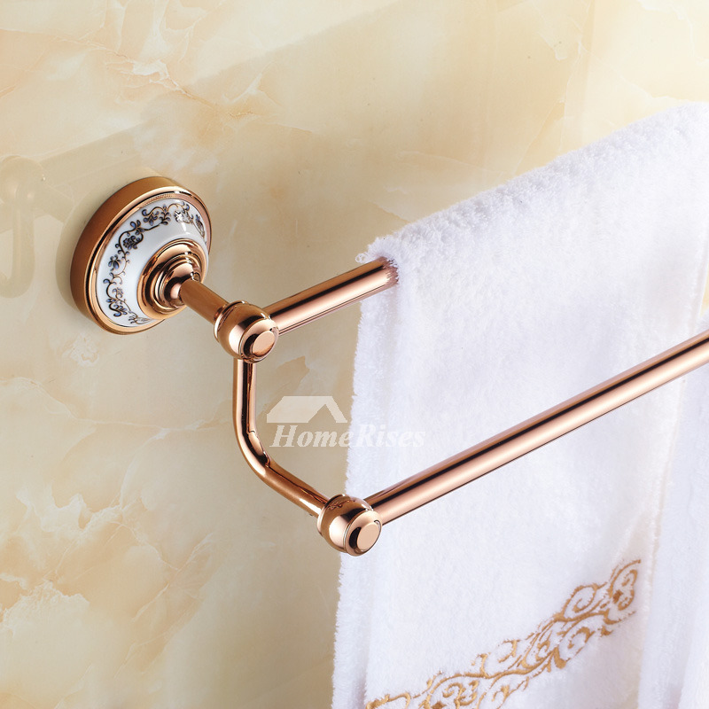 Antique Rose Gold Towel Bars Double Layer Bathroom
