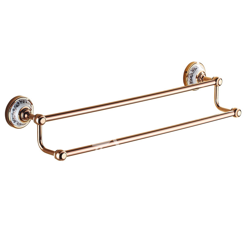 Antique Rose Gold Towel Bars Double Layer Bathroom