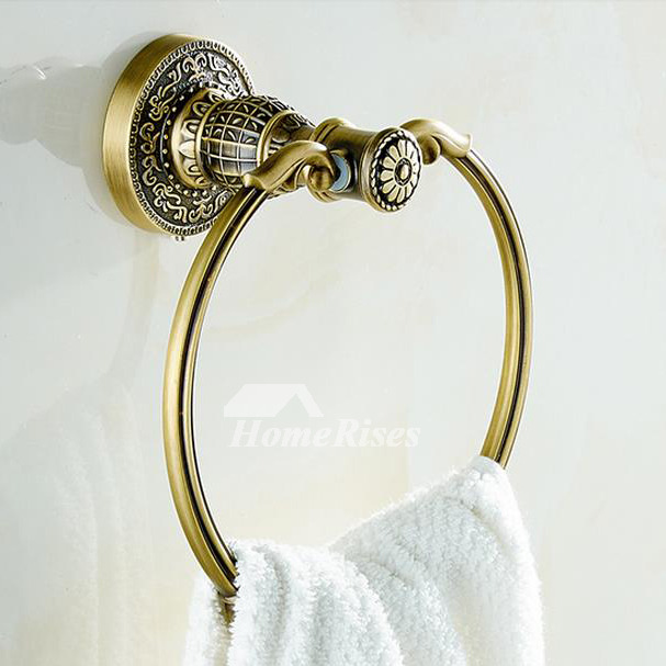 vintage Gold Antique Brass Towel Ring Bathroom