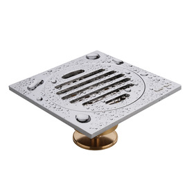  Deodorant Polished Chrome Square Brass Shower Floor Drain