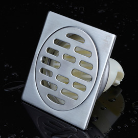 Matte Silver Delicate Brushed Brass Square Shower Floor Drain