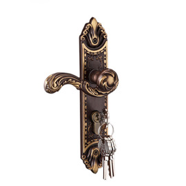 Luxury European Classic Black Carved Antique Brass Bedroom Door Lock