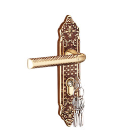 Large Rose Gold Carved Antique Brass Indoor Outdoor Mortise Door Lock