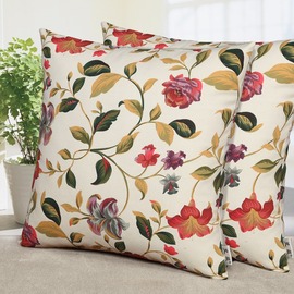 Colorful Plant Flowers Square Throw Pillows For Couch Two Sell Together