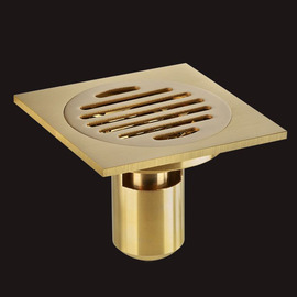 Qst-50 Deodorant Gold Brushed Brass Linear Shower Drain Anti Clogging, Best  Rectangular Floor Drain Assembly