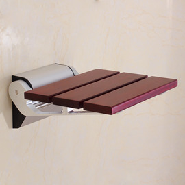 DPXE Bamboo | Teak Wood Grating Wall Mounted Folding Shower Seat