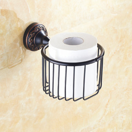 Black Brushed Antique Brass Wall Mounted Toilet Paper Holder