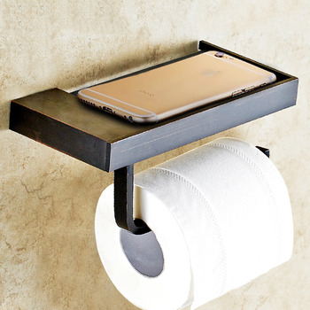 MZ Black Unique Brushed Brass Wall Mounted Toilet Paper Holder