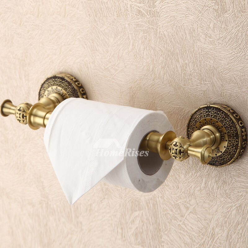 LTJ Antique Bronze Luxury Wall Mounted Brass Toilet Paper Holder