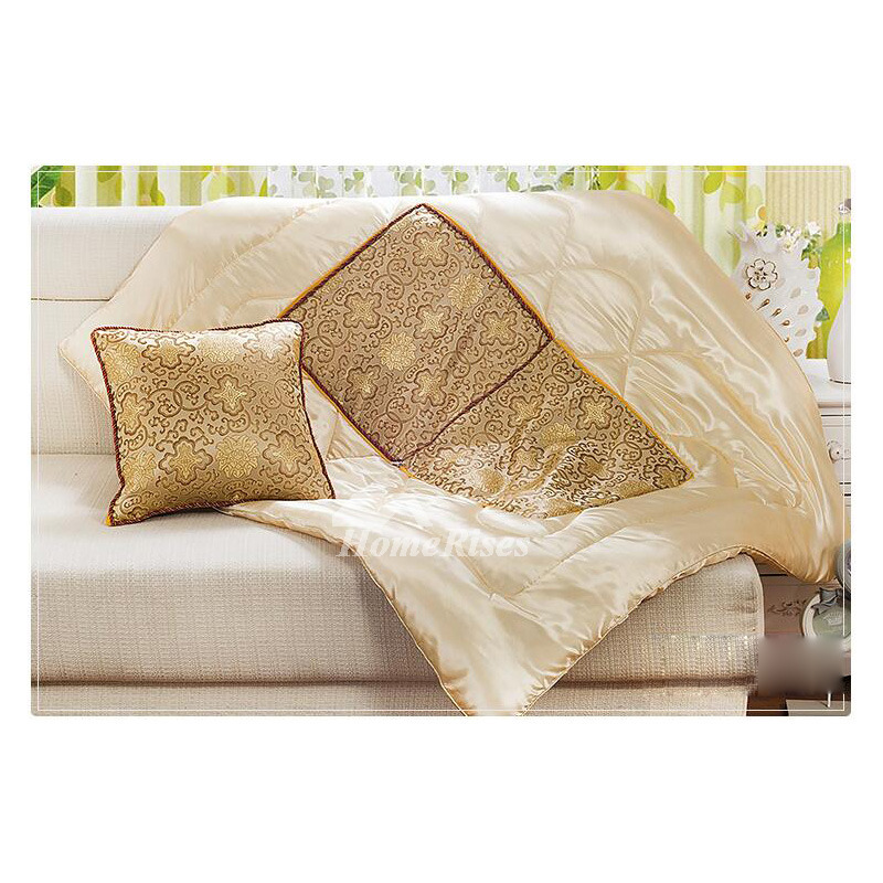 Luxury Geometrical Square Wealthy Gold Throw Pillows
