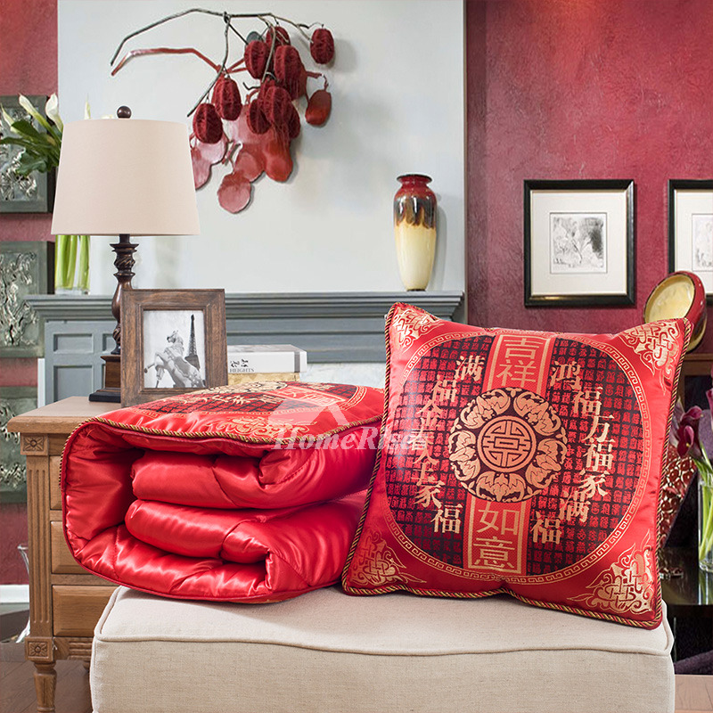 luxury Geometrical Couch Red Throw Pillows Good luck