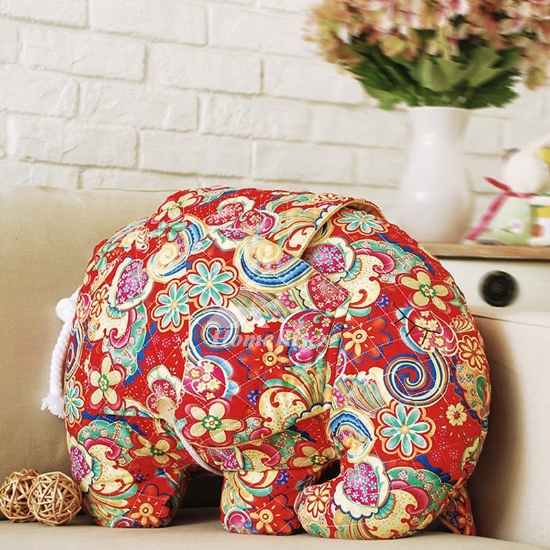 Cute Floral Cotton Couch Colorful Throw Pillows Elephant