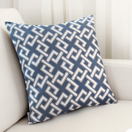 Modern Blue Plaid Cotton Couch Square Cheap Throw Pillows