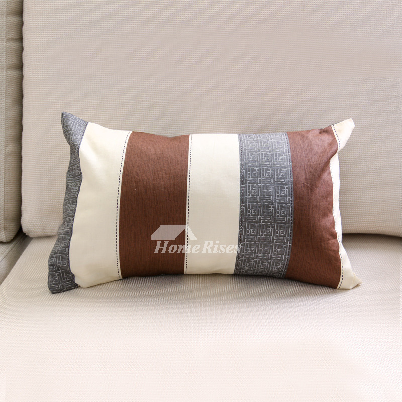 Modern Brown And Gray Cotton Couch 25cm*40cm Throw Pillows