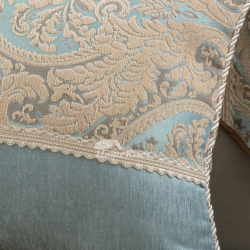 Country Floral Blue Velvet Throw Pillows For Couch