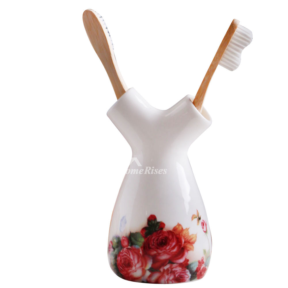 White Ceramic Toothbrush Holder Y Type Floor Stand White Ceramic Toothbrush Holder Y Type Floor Stand