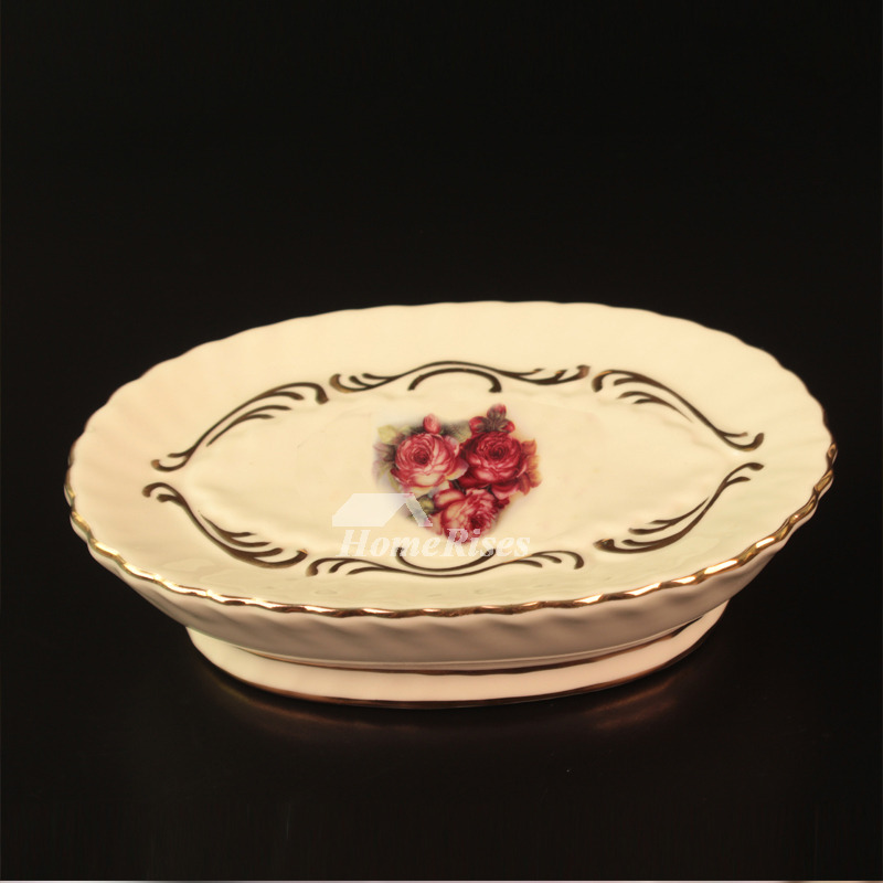 5-Piece Ceramic Bathroom Accessories Sets Carved Rose 5-Piece Ceramic Bathroom Accessories Sets Carved Rose