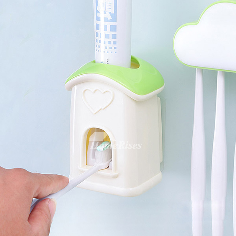 Stick On Toothbrush Holder Cloud Shaped With Toothpaste