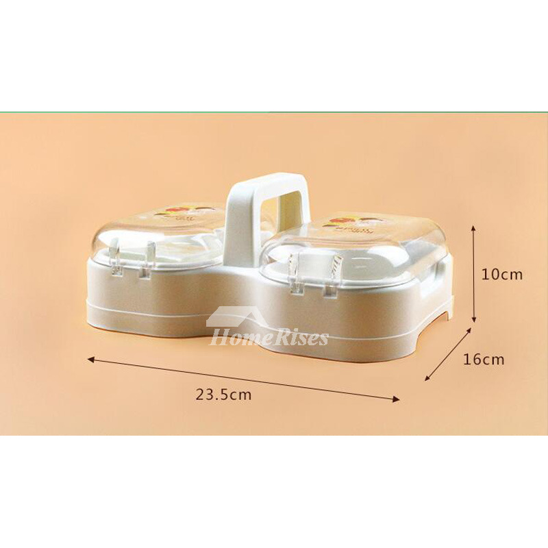 Portable Soap Dish Double Type White PP