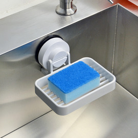 White Soap Dish Suction Cup Hanging Rectangular Shaped
