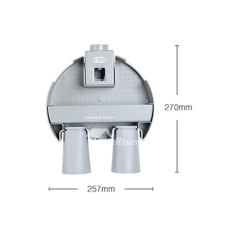 No Drill Hanging Toothbrush Holder White/Gray