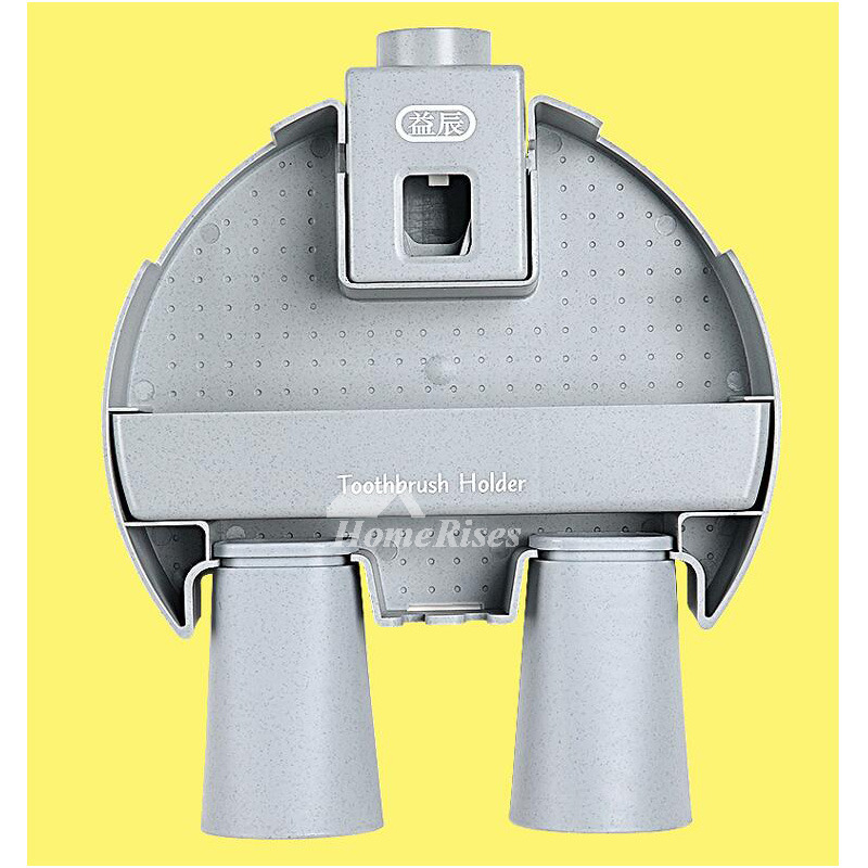 No Drill Hanging Toothbrush Holder White/Gray