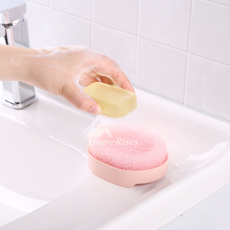 Pink Soap Dish Oval Shaped Plastic