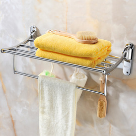 Designer Chrome Wall Mounted Towel Rack Shelf