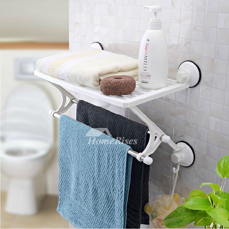 SQ Stainless Towel Rack PVC PP Suction Cup Painting White