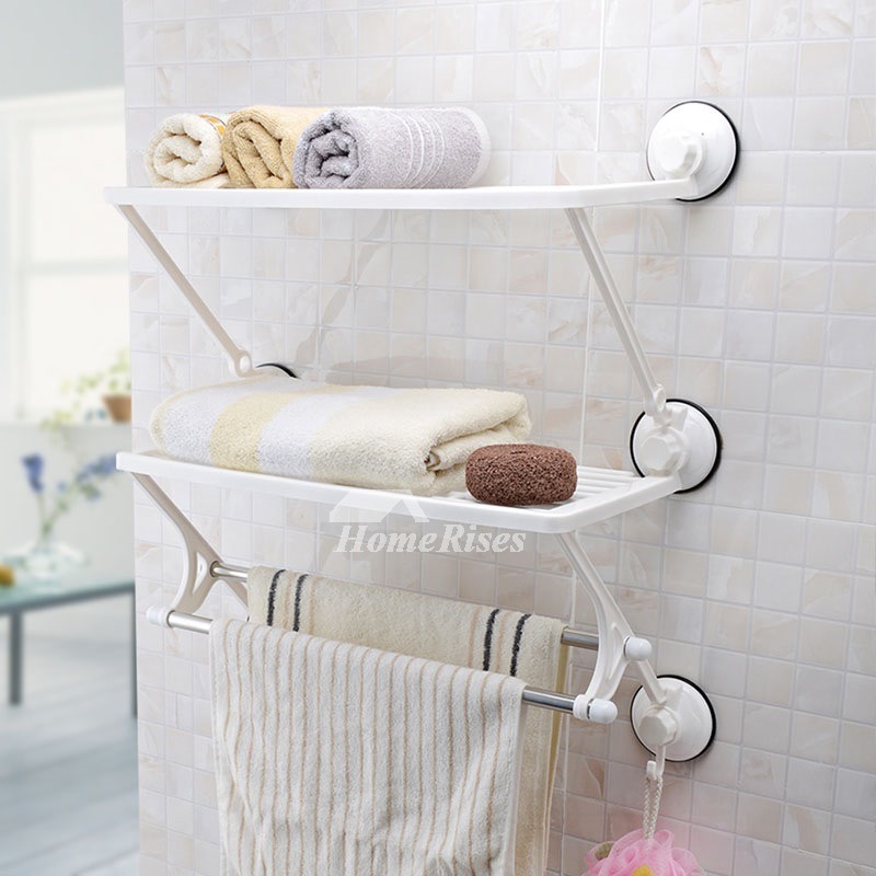 SQ Stainless Towel Rack PVC PP Suction Cup Painting White