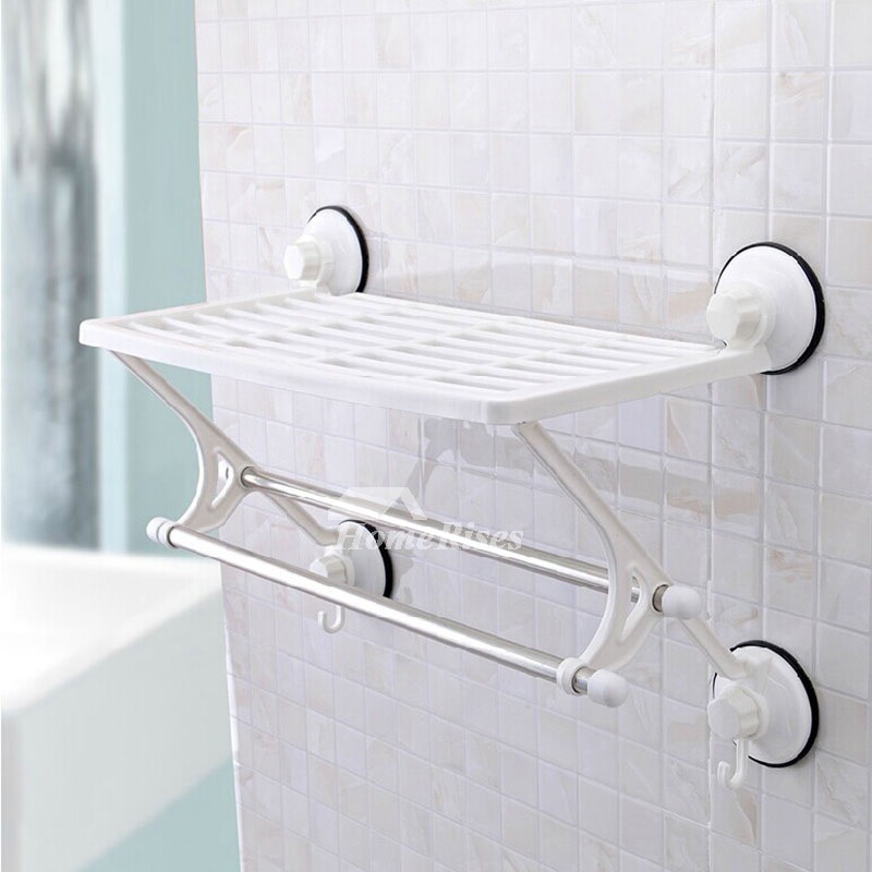 SQ Stainless Towel Rack PVC PP Suction Cup Painting White