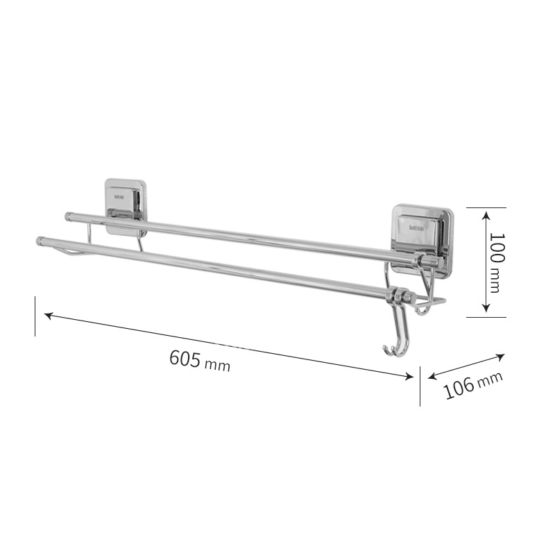 Best Double Layer No Drill Towel Rack For Bathroom Stainless steel