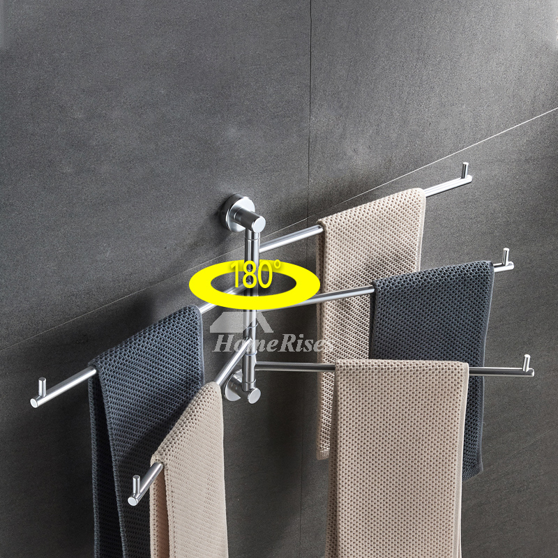 Wall Mounted Swing Towel Bar Stainless Steel Bath Towel Rod Arm