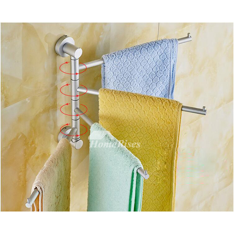 Adjustable Towel Rack Aluminum Wall Mount Bathroom