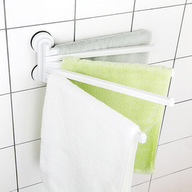 Suction Towel Rack Plastic 5 Poles White Painting Swing Arm